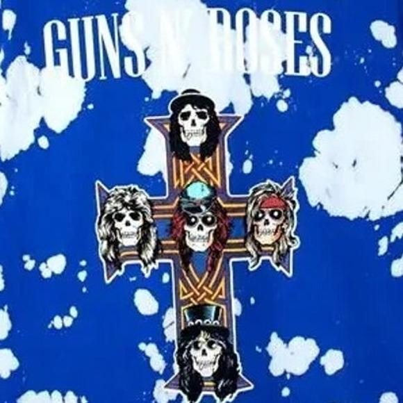 Guns N Roses Vintage Style TieDye Appetite for Destruction TShirt 4XL Blue White - Picture 2 of 15